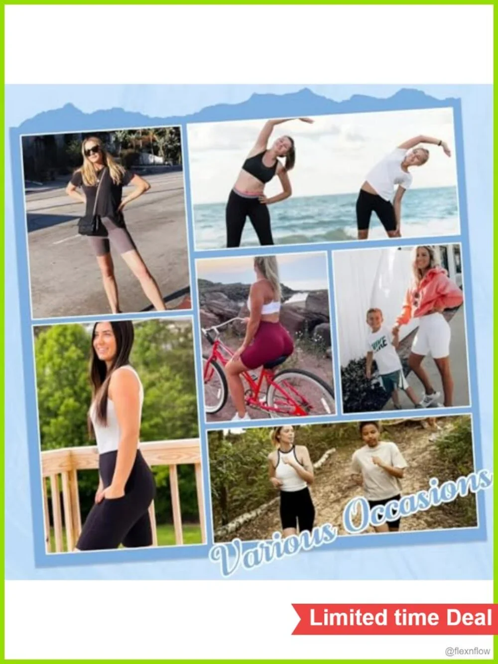5 Pack Women's High Waist Biker Shorts with Pockets Spandex Workout Yoga